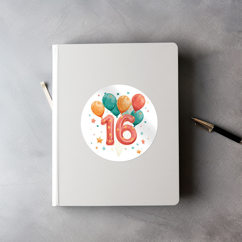 Sixteen 16 Years Birthday – Car Bumper Sticker Vinyl Decal