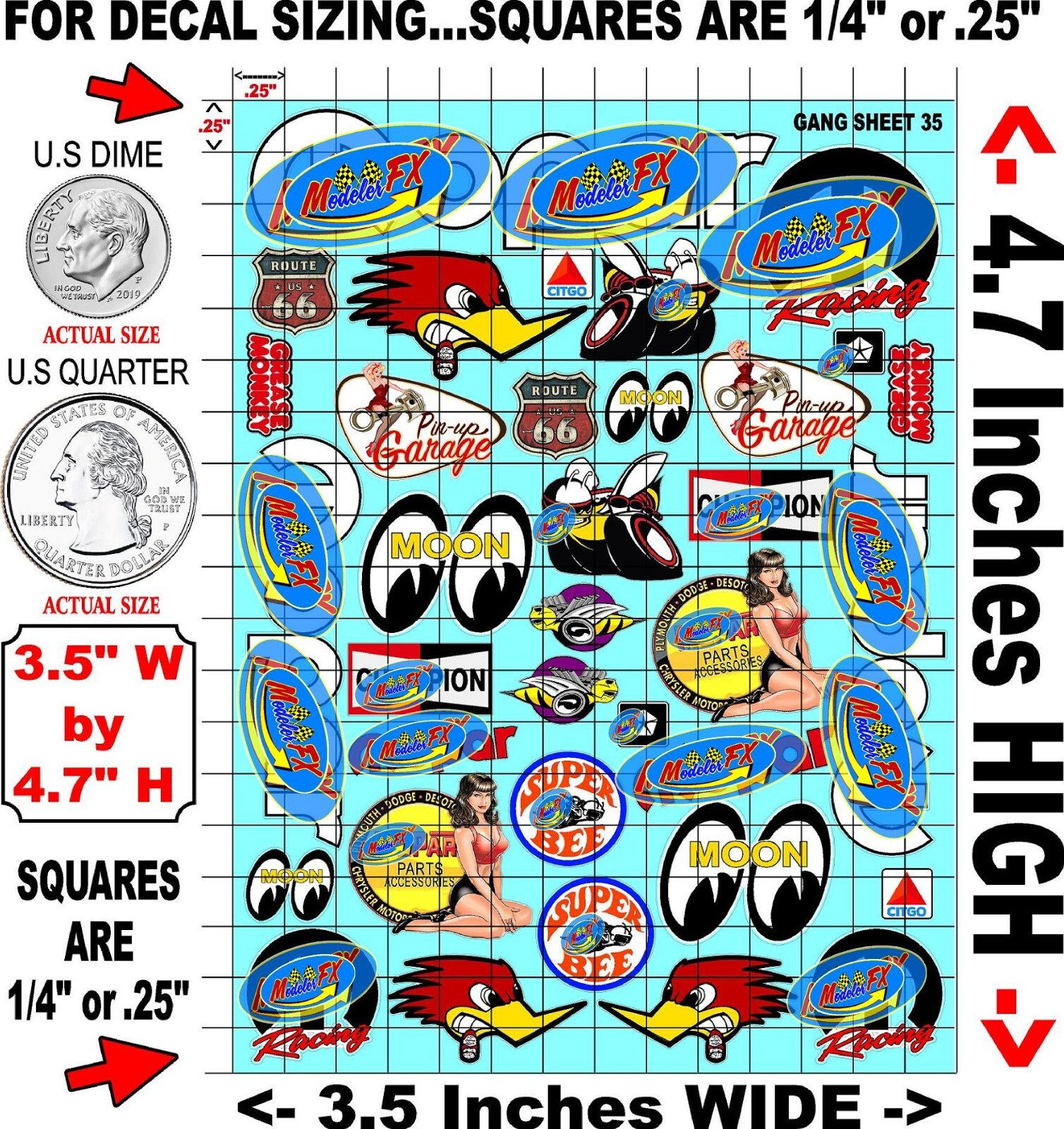 Clear Matte Vinyl Sticker Sheet 35-R/C MODEL Decal fits 1/24-1/16 Scale DIE CUT