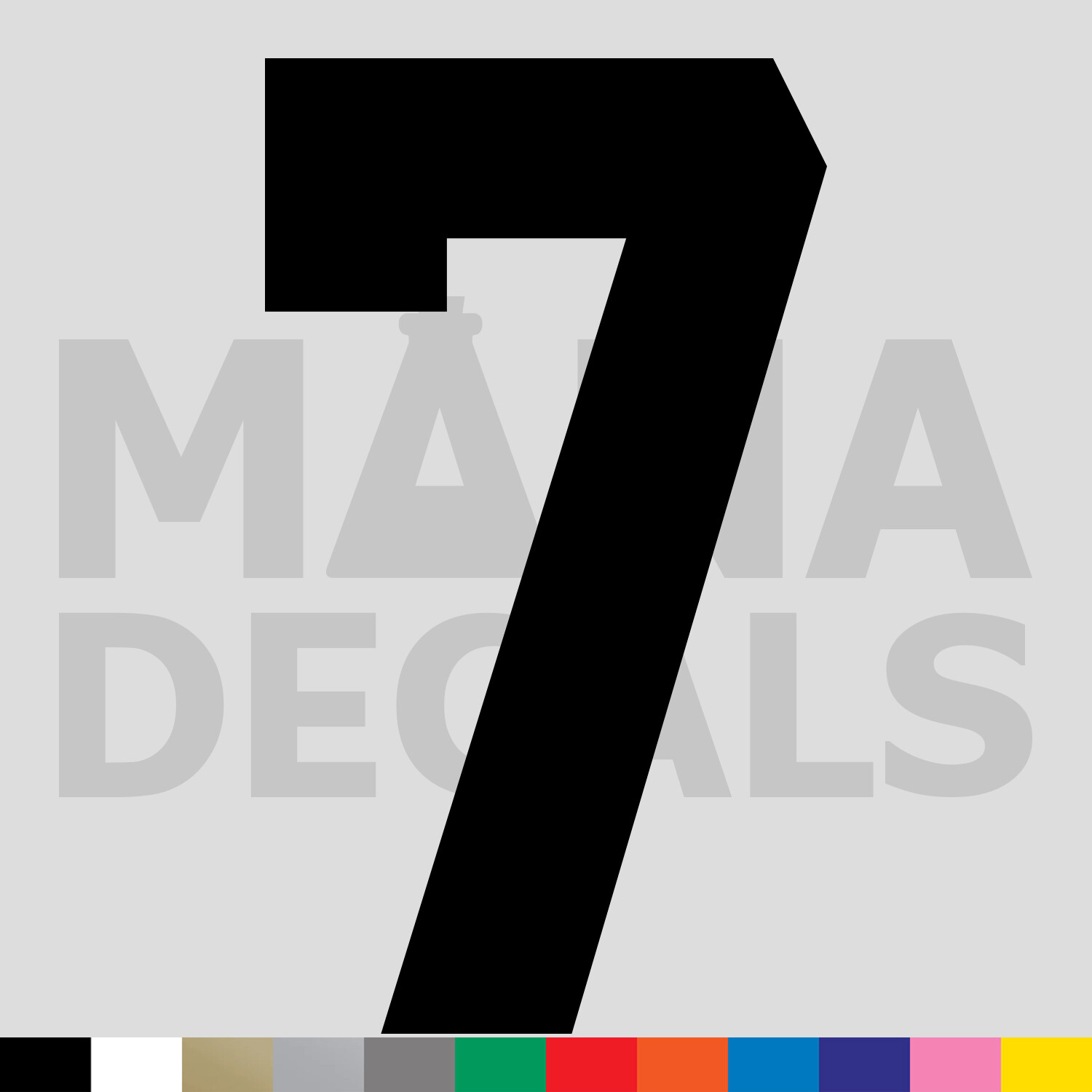 Number Seven 7 Vinyl Die Cut Decal Sticker – Jersey Sport Athlete