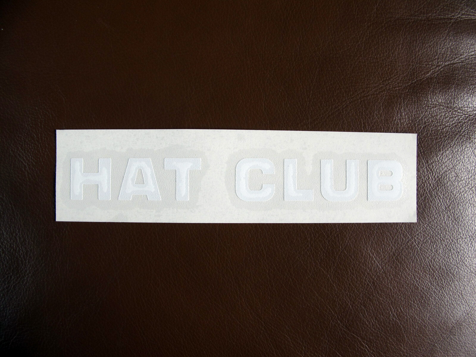 Hat Club Logo Decal Sticker White Die Cut Letters 5.5" wide new era fitted cap