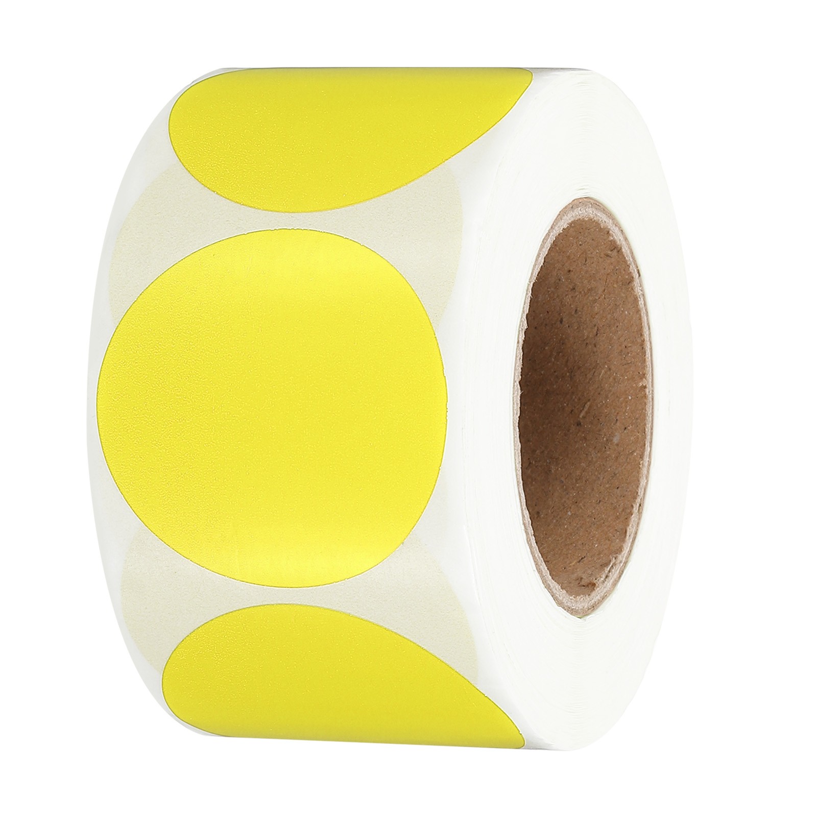 1.5 Inch Round Thermal Label Stickers for Business, Yellow (500Pcs)