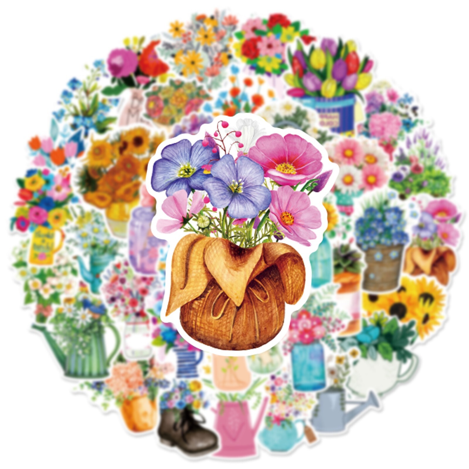 150pcs Flowers Stickers, Plants leaf flower Cactus Houseplant Stickers,#103205