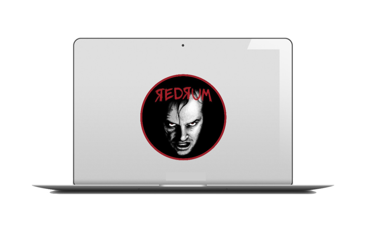 Halloween – (The Shining) – Redrum – 4" Decal Car Window Cooler Laptop Decor Bag