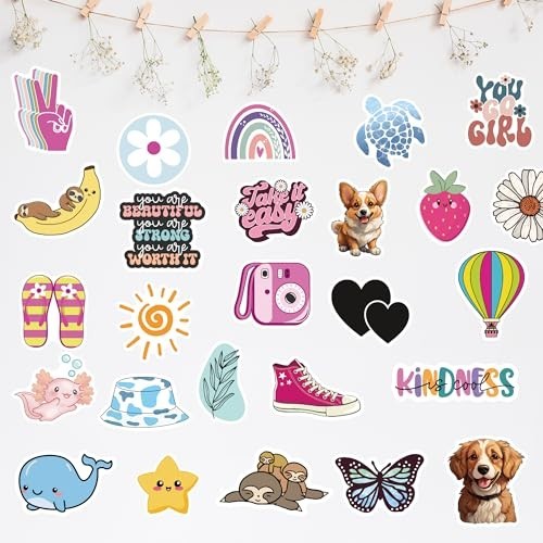 300 Pcs Preppy Summer Stickers for Water Bottles, Laptop, Phone, Cup