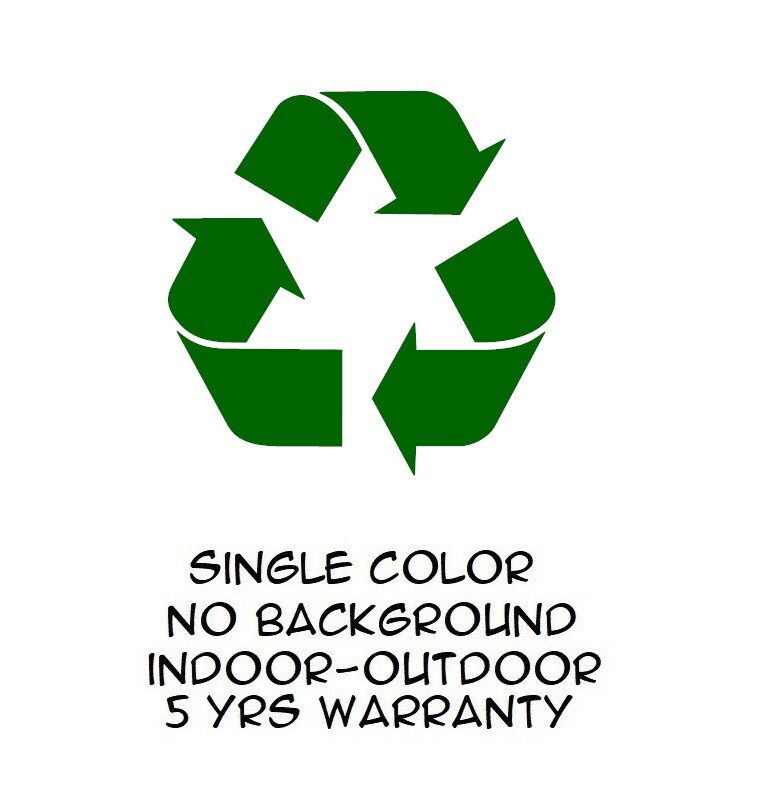 Recycle Sticker Vinyl Decal – Reuse Renew Symbol Trash Work Bin Can Home Window