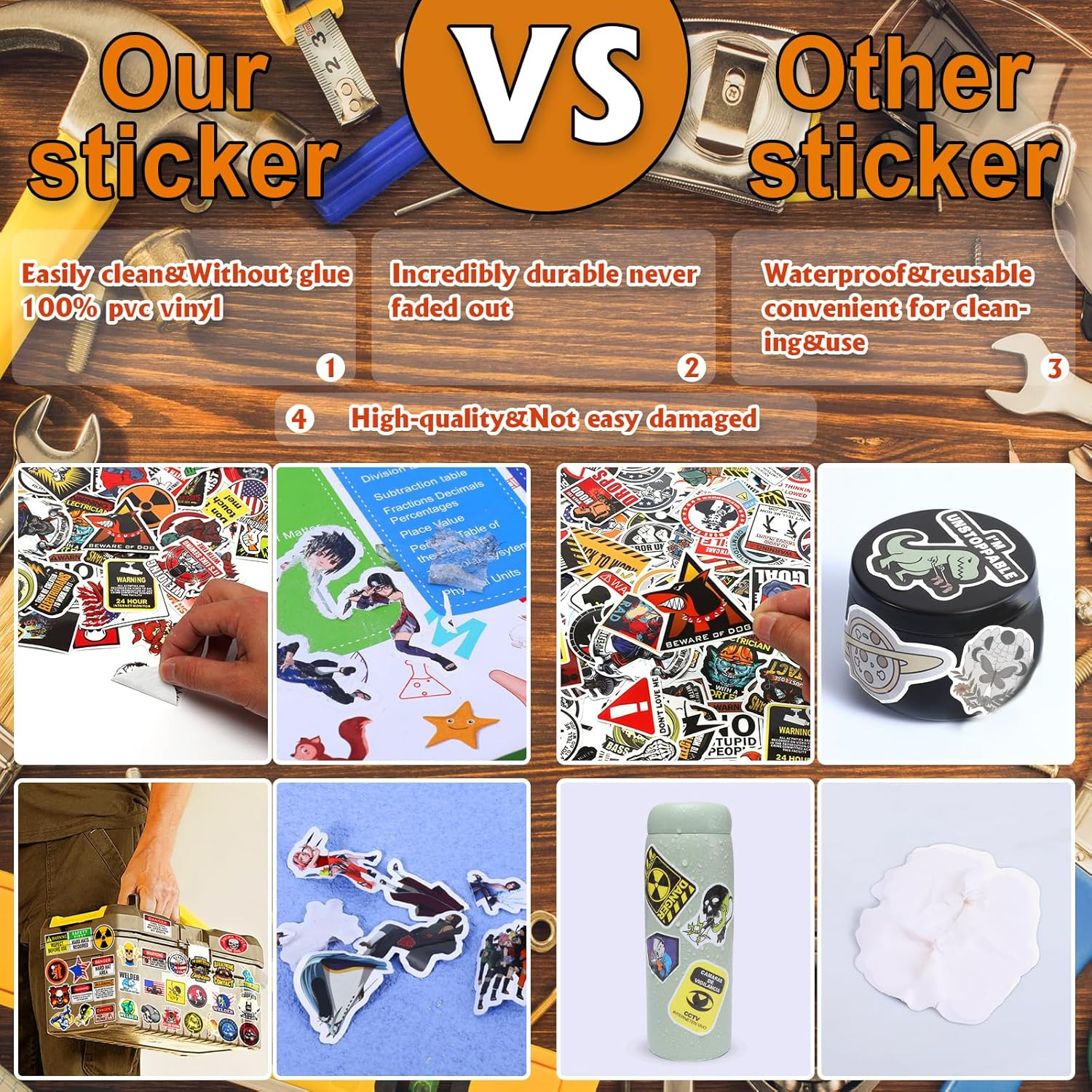 400 Pcs Hard Hat Stickers, Welding Stickers for Men&Adults Helmet, 100% Vinyl…