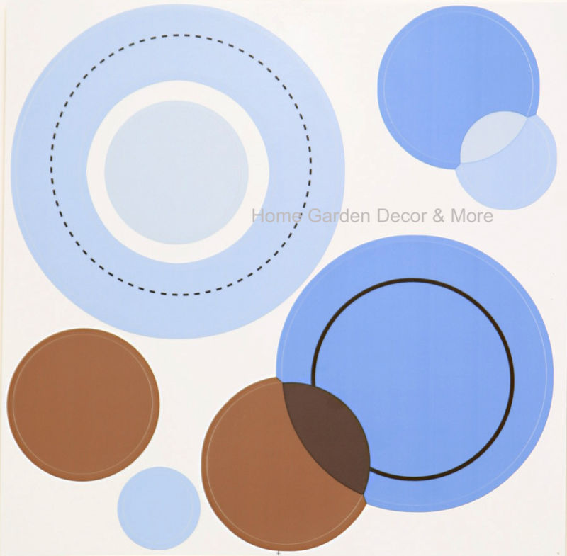 GB AVALON Blue Brown Polka Dot Circles 20 Wall Stickers Decals