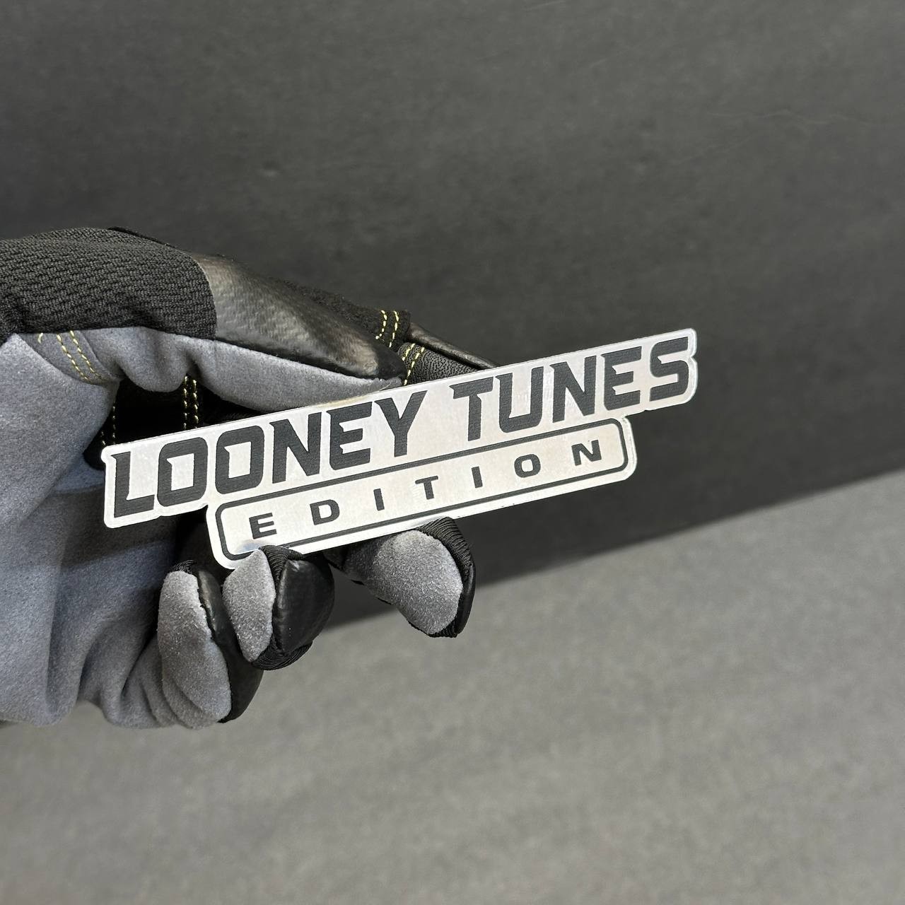 Custom Car Badge Emblem – Your Text “EDITION” Name Plate, Brushed Silver Logo