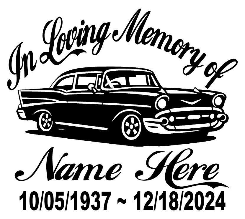 In Loving Memory Decal Hot Rod Car Racing Flag | Personalized Car Vinyl Sticker