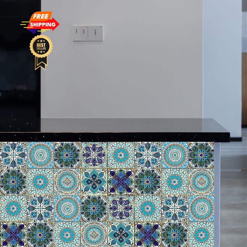 16PCS 5×5 Inch Mandala Tile Stickers, Peel and Stick Self 5 in,