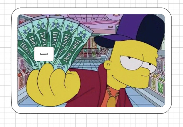 Simpsons Credit Debit ATM Card Skin Sticker Bart Homer Money Ned Rod Flanders