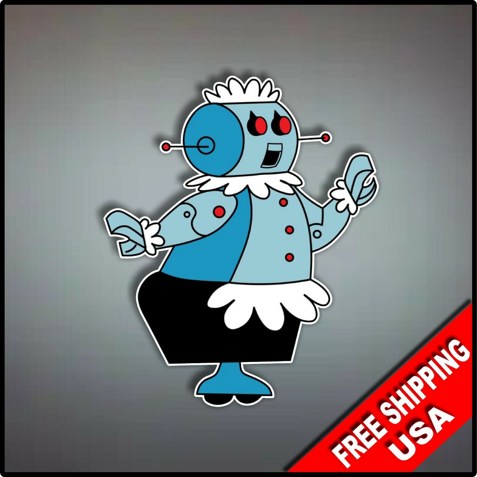 Jetsons Rosie Robot Vaccum Maid Decal Vinyl Wall Sticker 4.5" Roomba