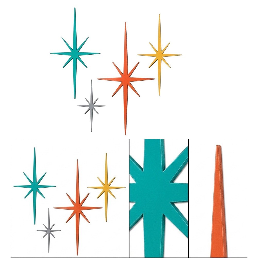 4-Pack Metal Star Silhouette Wall Decor for Garden Patio and For Home Walls