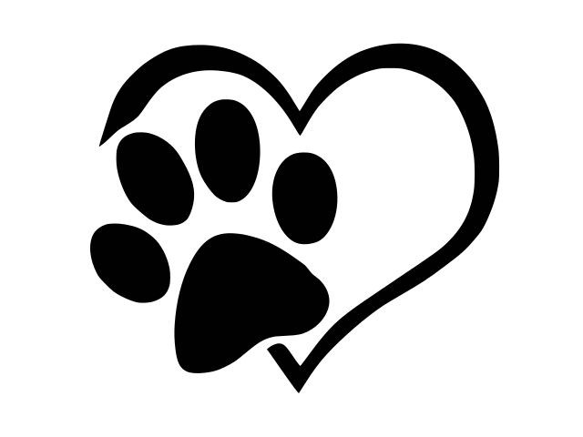 PAW PRINT with HEART PET CAT DOG Vinyl Decal Car Wall Window Sticker CHOOSE SIZE