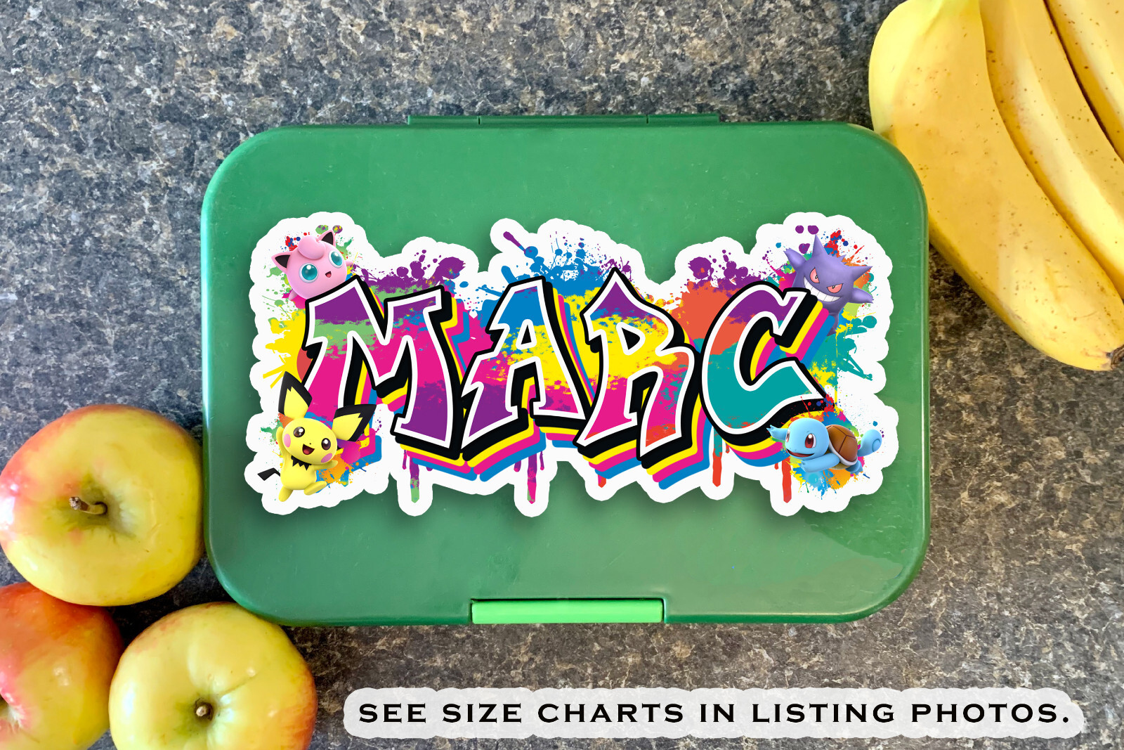 Custom Vinyl Name Sticker Decal, Personalized Anime Graffiti Style, Aesthetic