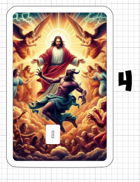 Jesus vs Satan ATM DEBIT CREDIT CARD Skin Sticker Christian God Devil Bible War