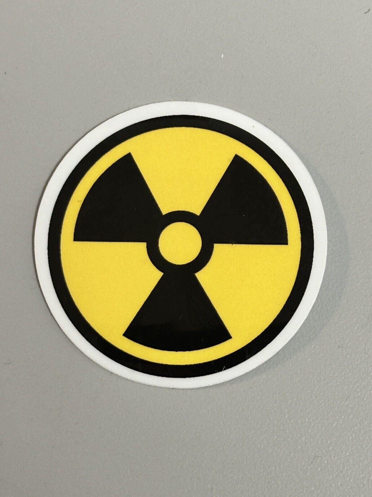 Radiation symbol nuke sticker yellow water bottle vinyl laminated glossy
