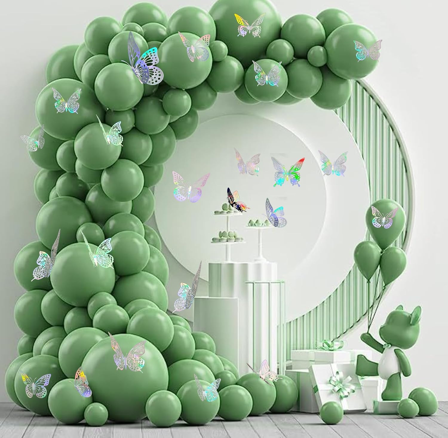 3D Laser Sivery Butterfly Wall Stickers – 48 Pcs with 4 Styles & 3 Sizes, Remova