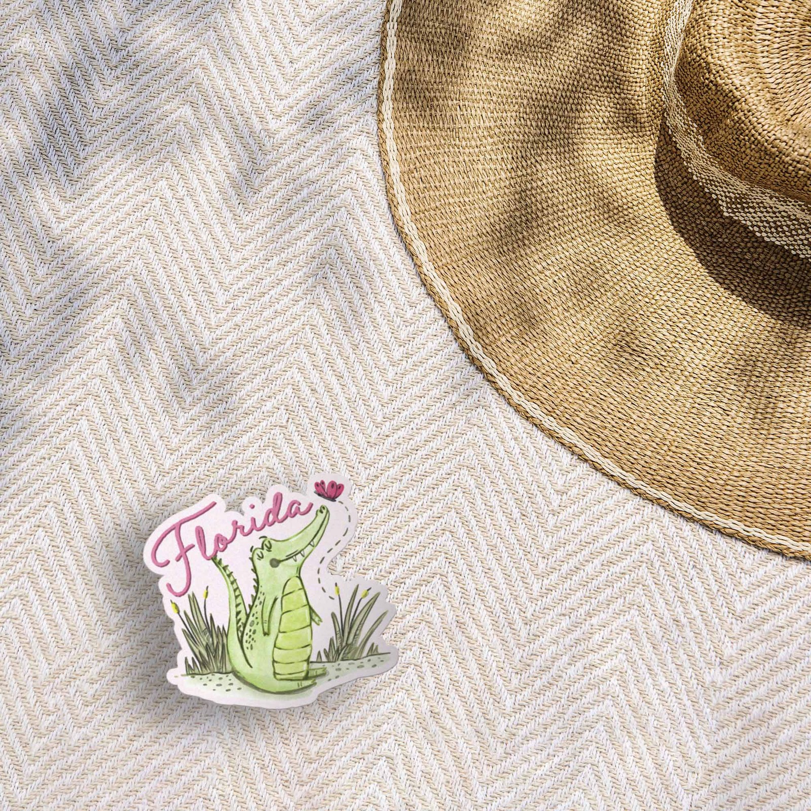 Pink Florida Gator Sticker – Cute FL Decals