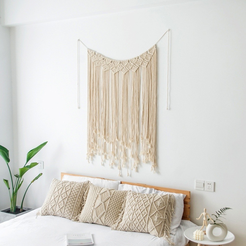 Wall Tapestry Cotton Bohemian Handwoven for Living Room Bedroom 100x115cm