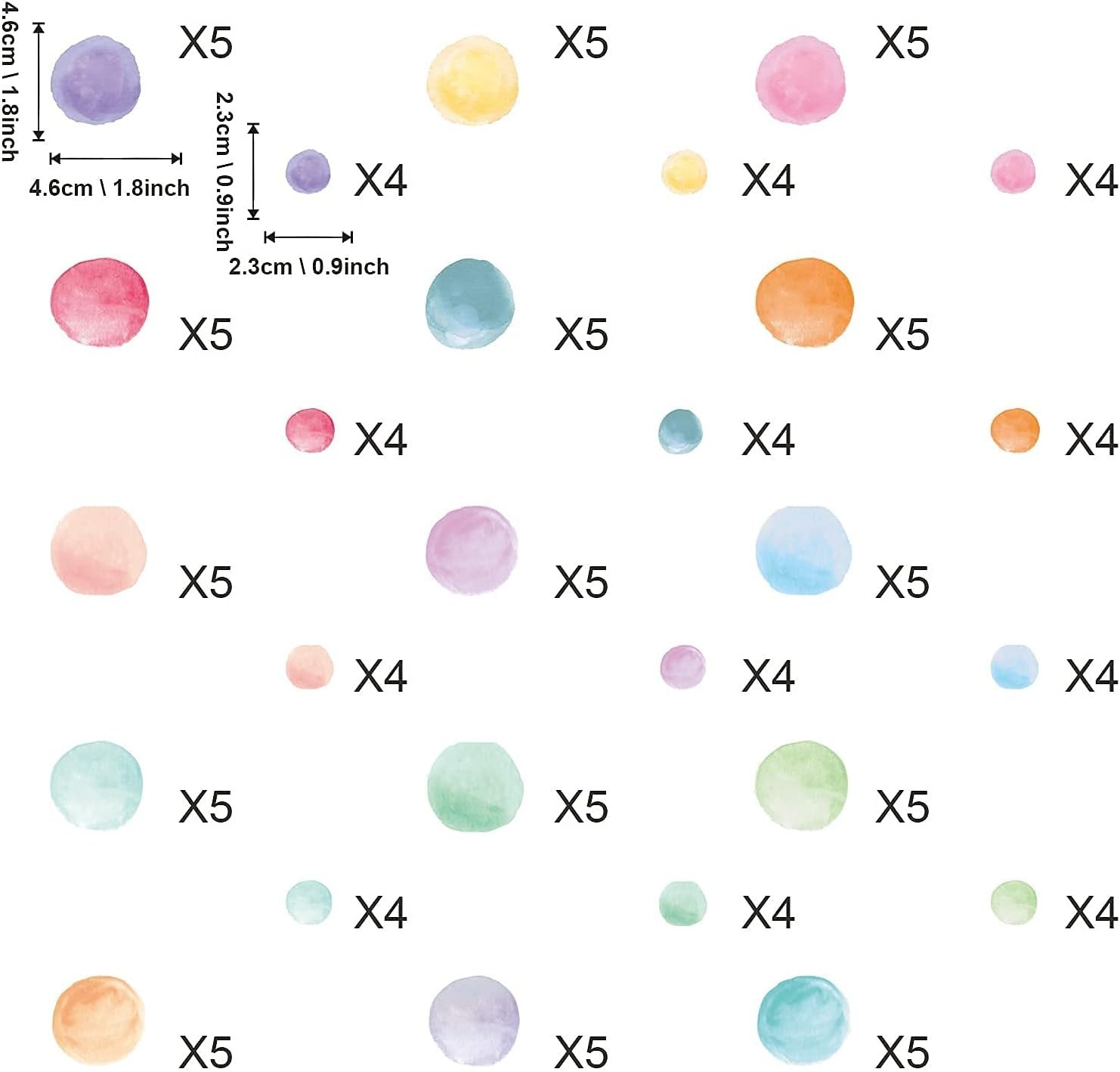 123 Pcs Pastel Polka Dots Wall Stickers, Colorful Round Wall Decal, Peel and …