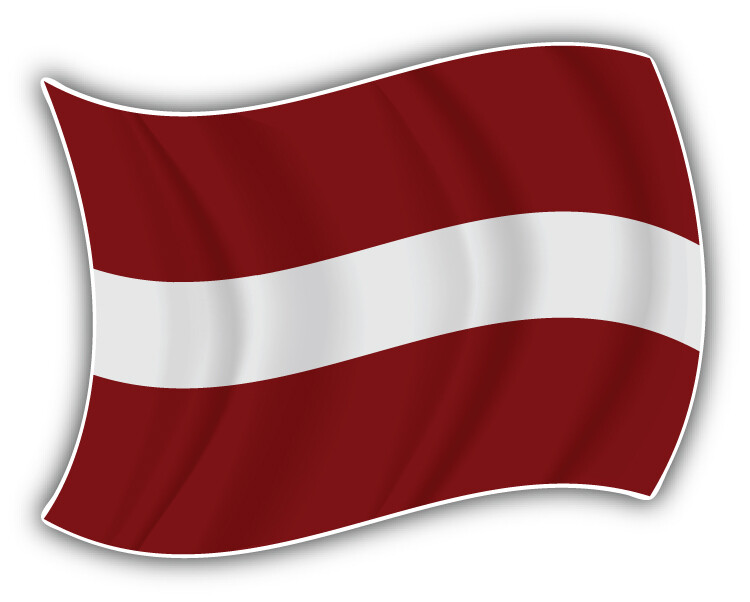 Latvia Waving Flag Car Bumper Sticker Decal