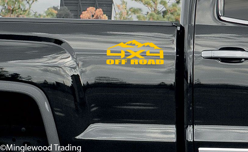 pair 4X4 OFF ROAD Vinyl Stickers -V2- 4 by 4 Truck 4 x 4 4WD – Die Cut Decals
