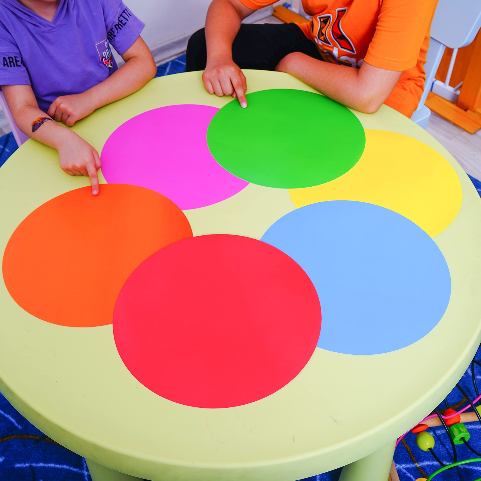Dry Erase Circles 6 Pcs 12"Big Size Vinyl Dots for Classroom and Kindergarte…