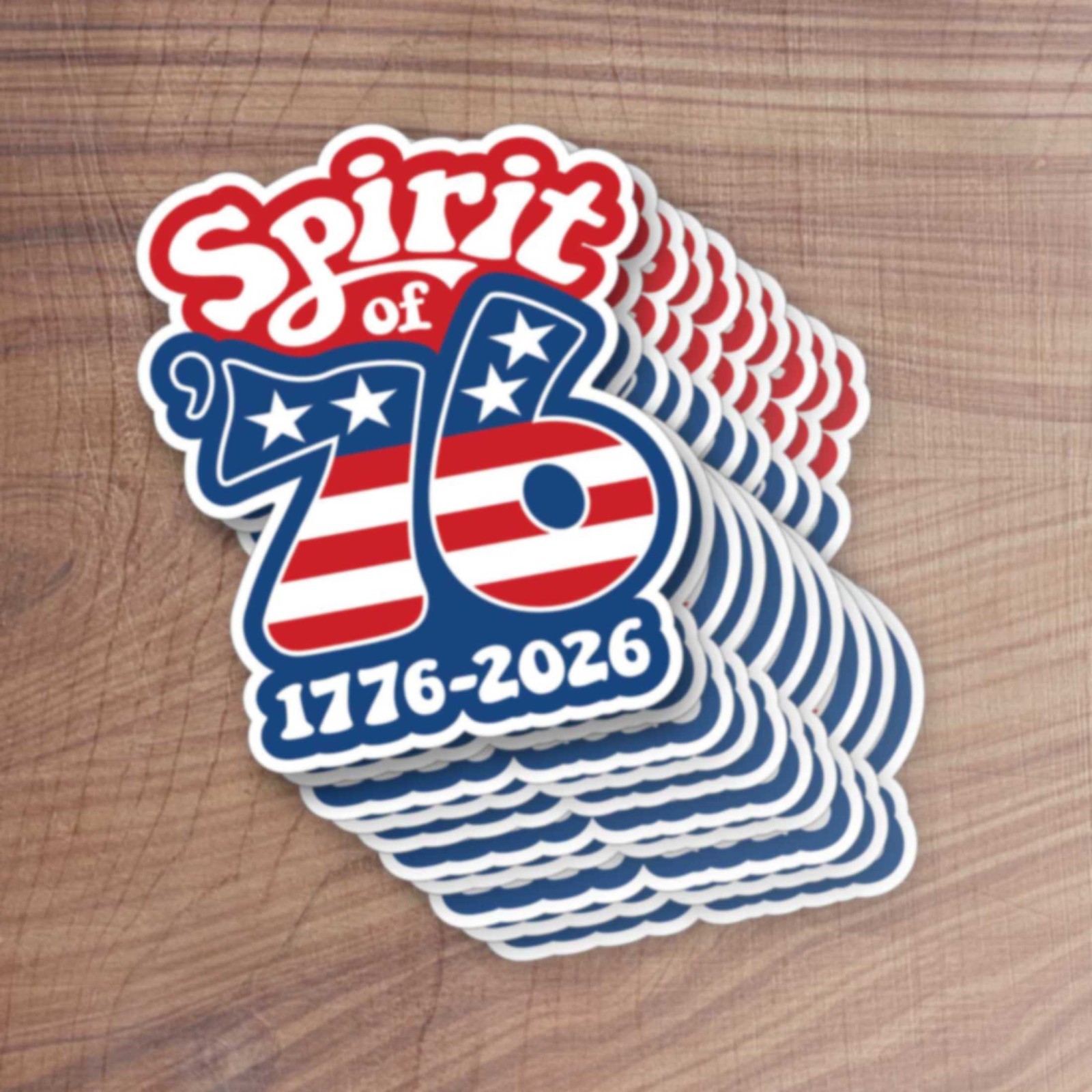 SALE – Spirit of 76 Die Cut Stickers Groovy America Semiquincentennial 250 USA