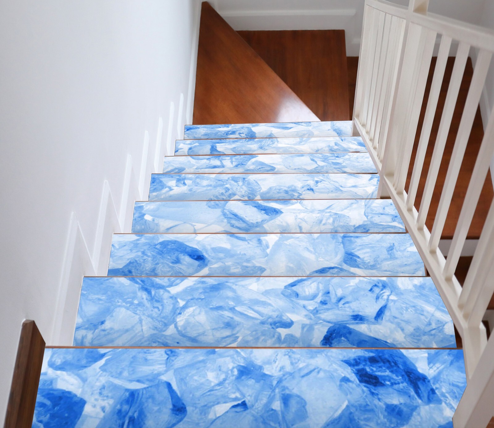 3D Simple Ice Cubes W5 Stairs Risers Decoration Photo Mural Vinyl Wallpaper Vera