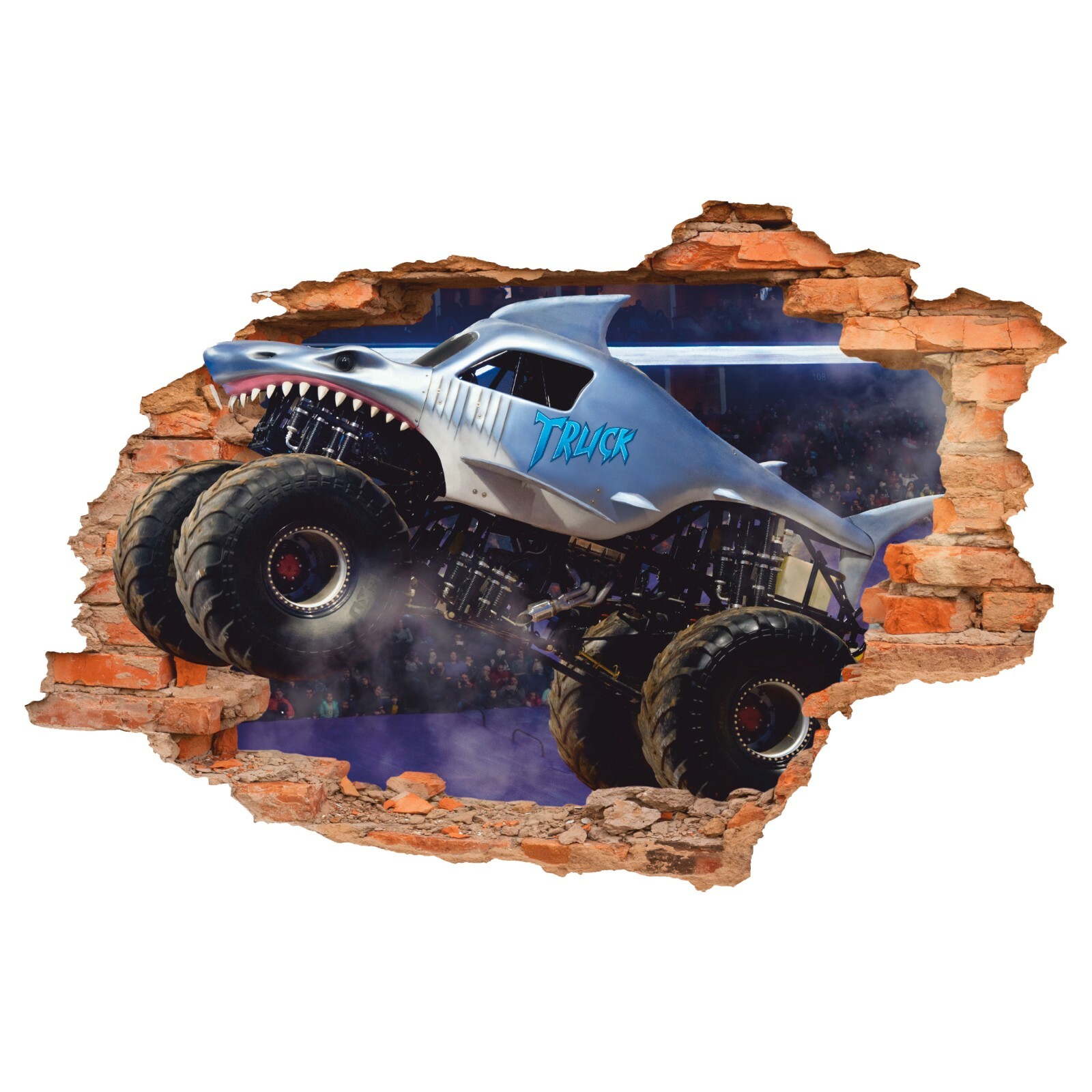 Monster Truck Wall Decal, Big Truck Wall Sticker, Wall Decor, Shark Truck, Race