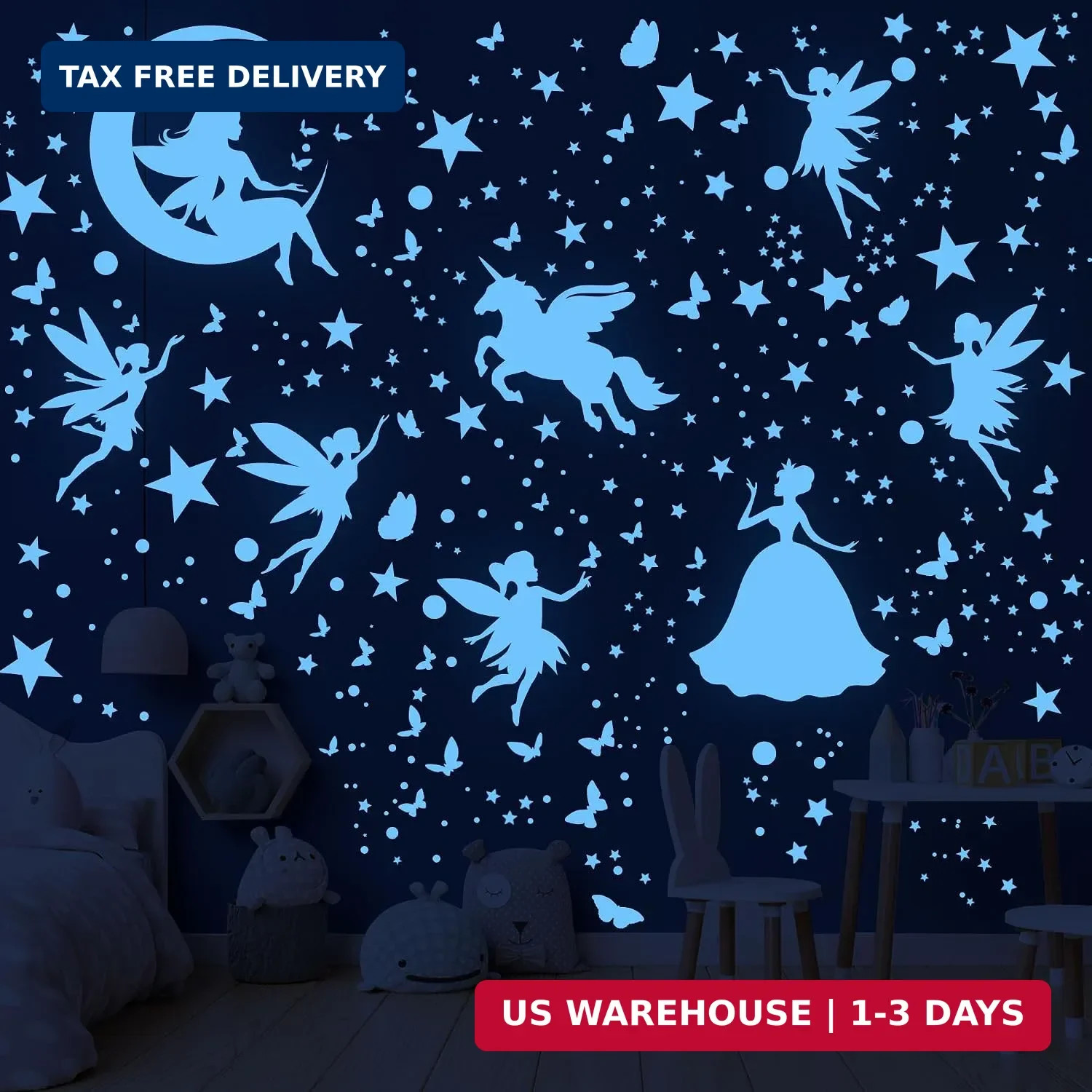 Glow in the Dark Stars for Ceiling Unicorn Decals Bedroom Decor for Girls | Fair