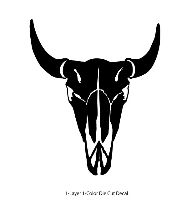 Bison Bonasus Skull 3 Sticker (White&Black) – Die Cut Outdoor Decal 6Yrs Film