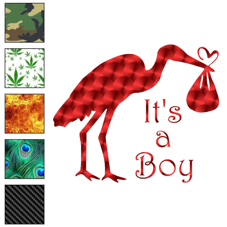 It's A Boy Stork, Vinyl Decal Sticker, 40 Patterns & 3 Sizes, #6178