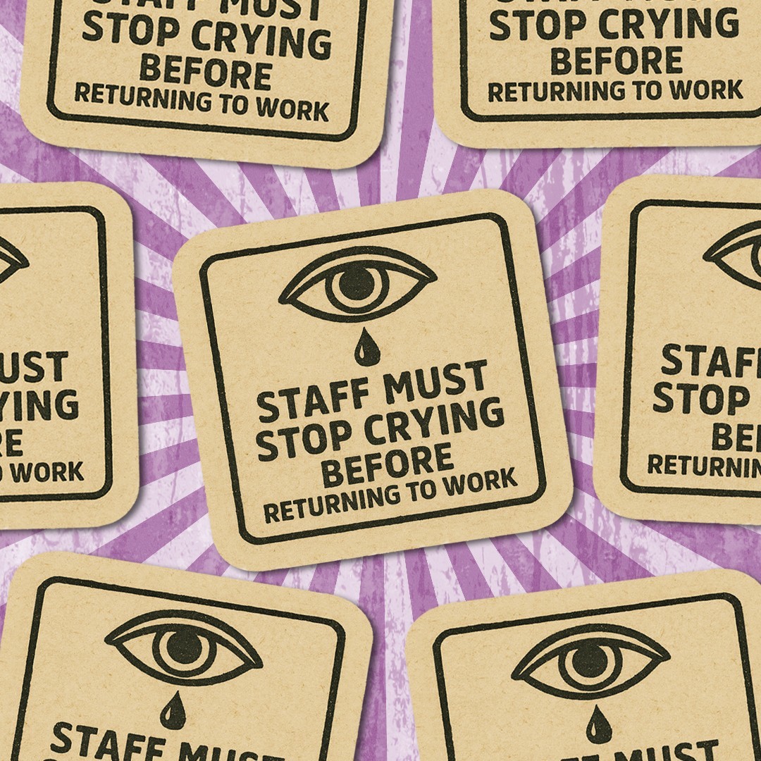 Funny Workplace Crying Policy Sticker: Stop Crying at Work Decal – Cubicle Decor