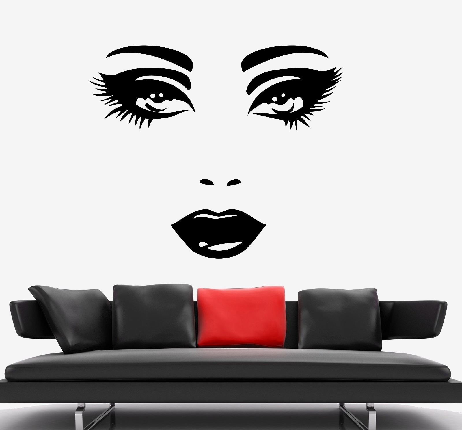 Wall Stickers Vinyl Decal Fashion Sexy Lips Eyes Hair Spa Beauty Salon EM417