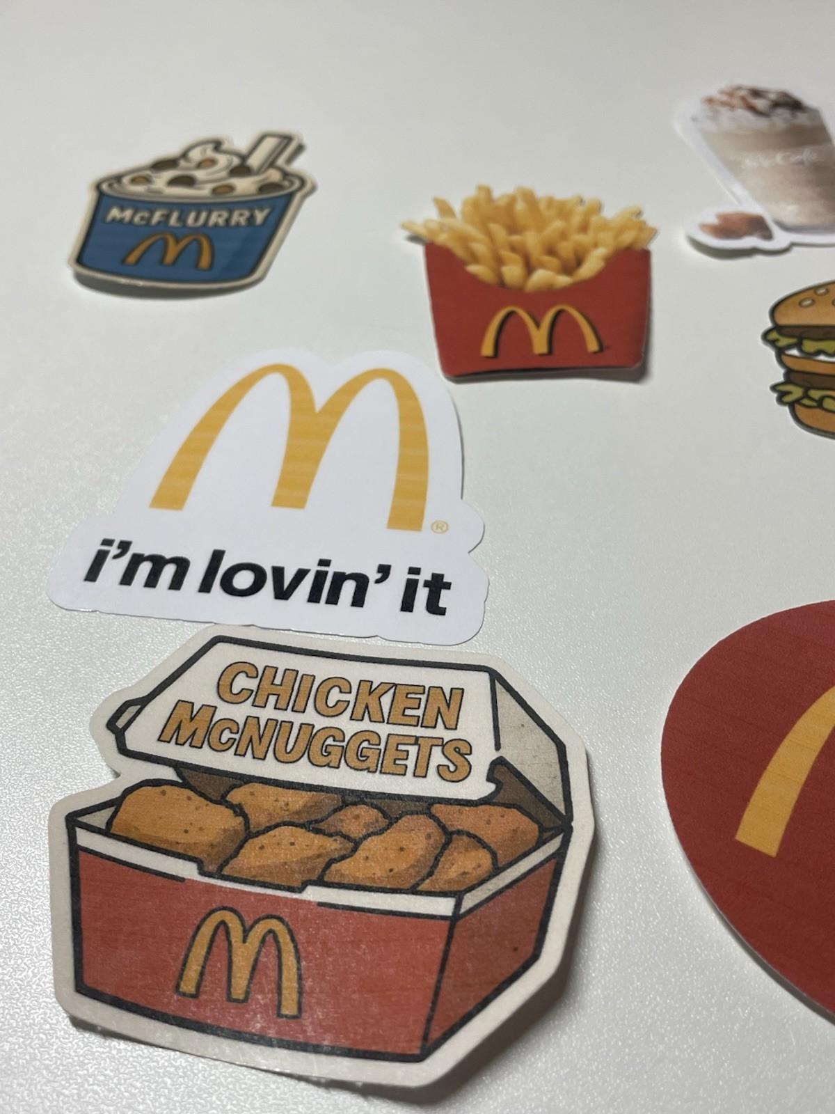 McDonald's Food Theme Sticker Set Multicolor Fast Food for Laptop Wall