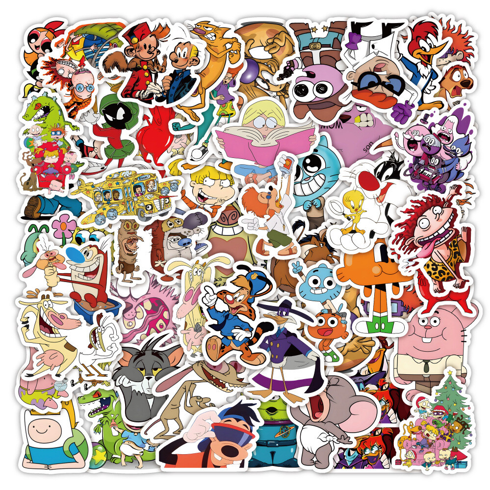 100Pcs 80s 90s Cartoons 8090 Cartoon Sticker for Adults Teens Girl Water Bottles