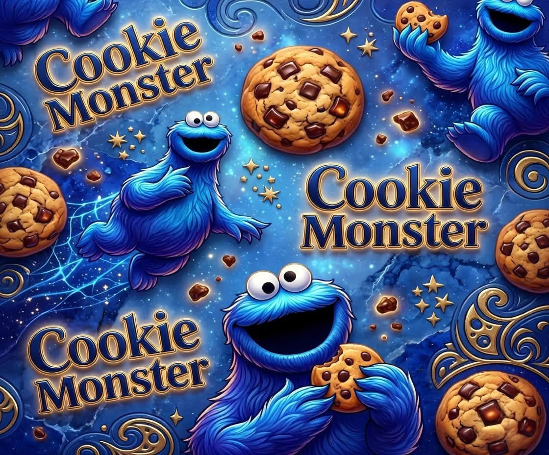 Cookie Monster Sticker Decal Laptop Wall Mirror Cup Tumblr Locker Bin