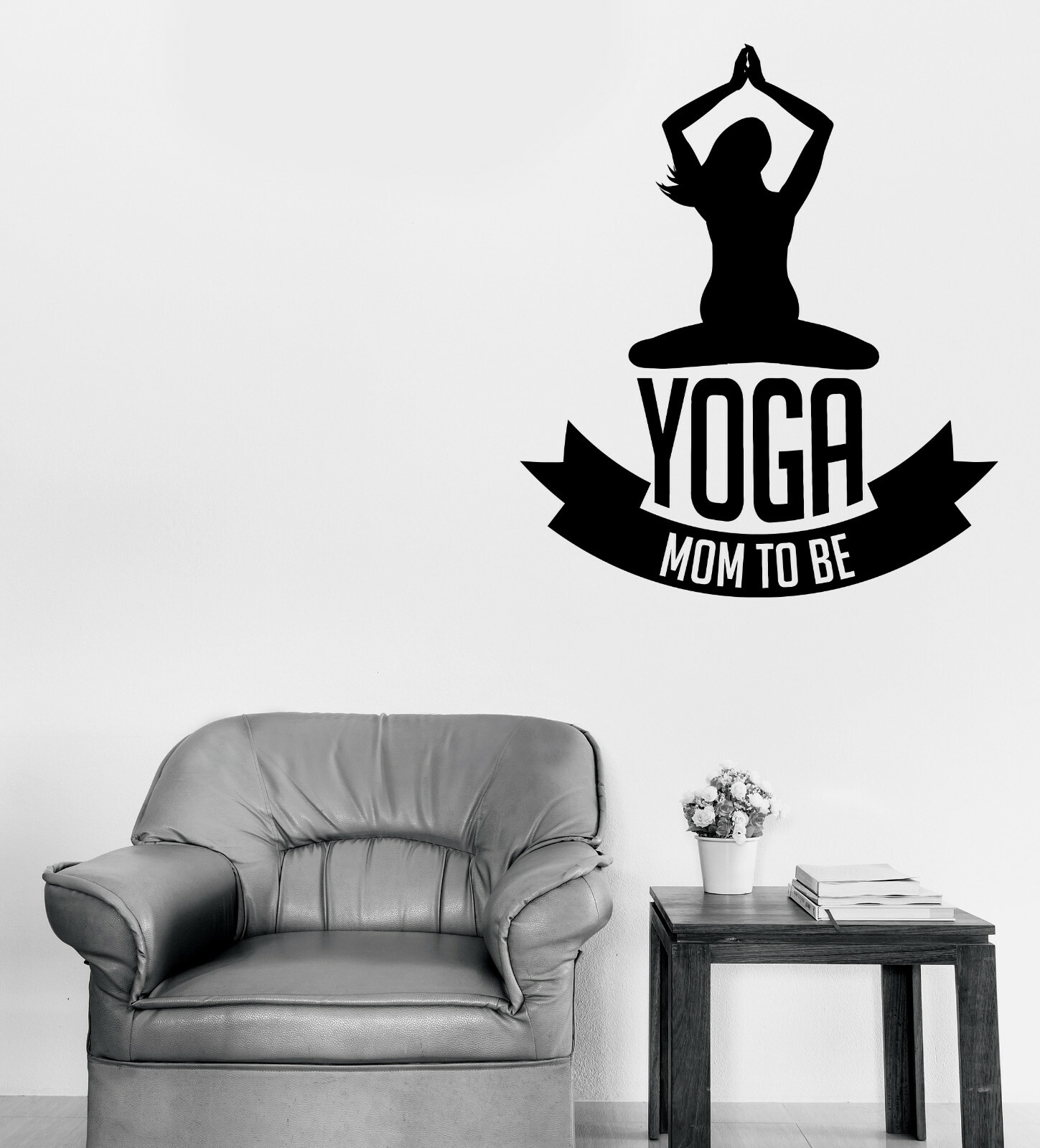 Vinyl Decal Wall Sticker Happy Mothers Day Pregnant Yoga Mom (n1153)