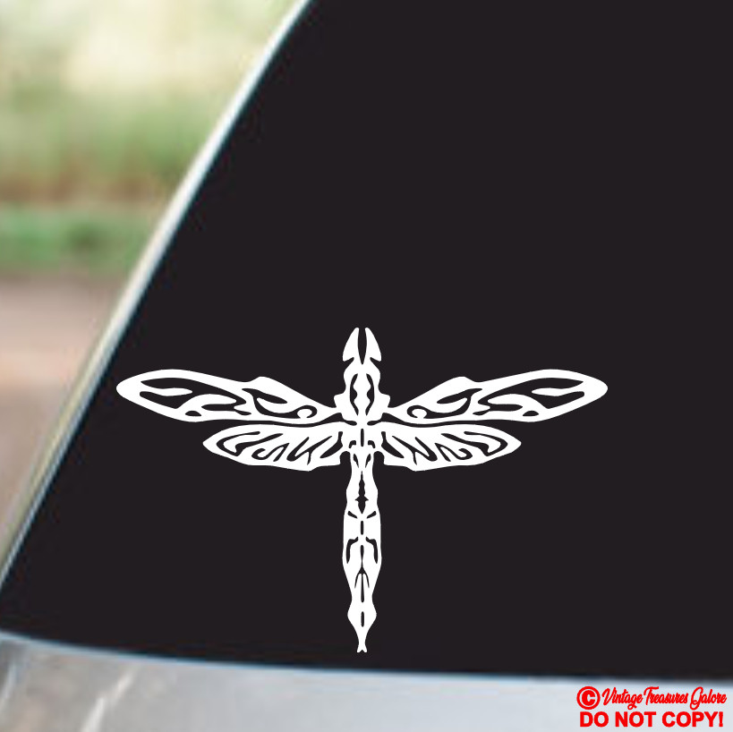 DRAGONFLY Vinyl Decal Sticker Car Window Wall Bumper CUTE ART NOUVEAU INSECT BUG