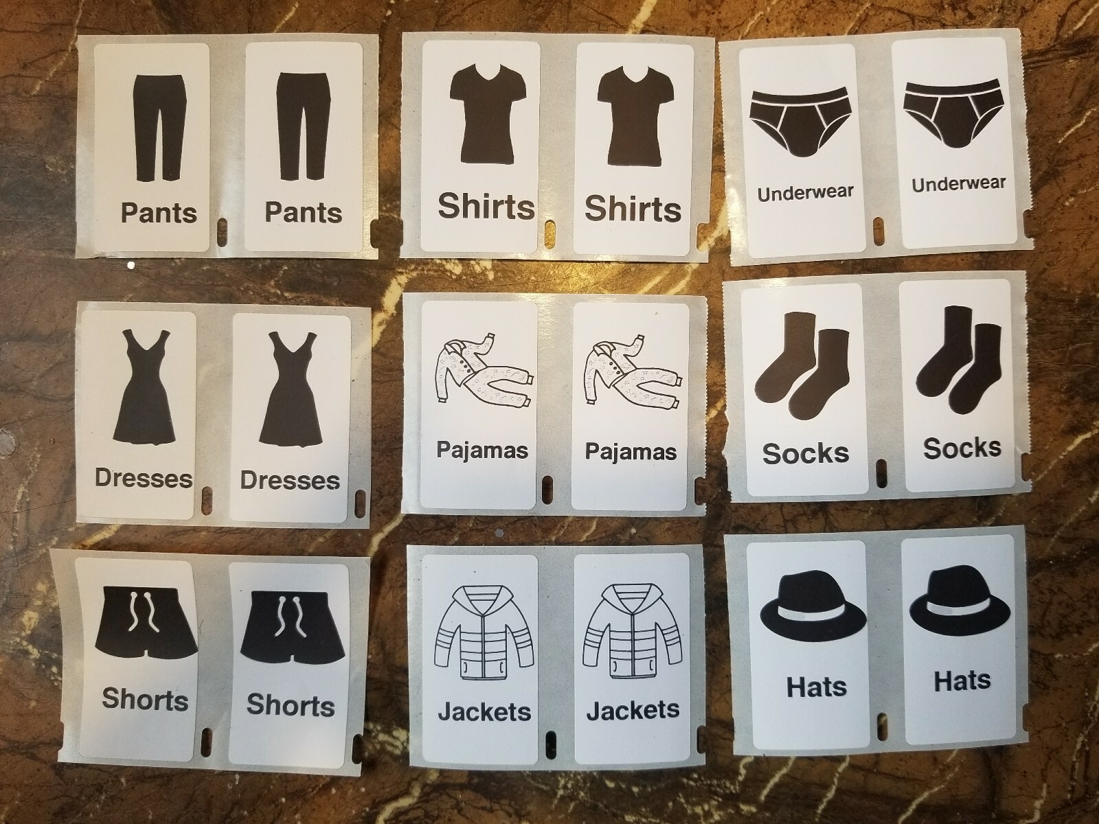 5 Sets Dresser Labels Stickers Kids Boy Girls (45) stickers total