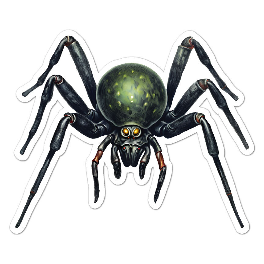Spider Monster Halloween, Vinyl Decal Sticker, Indoor Outdoor, 3 Sizes, #9818