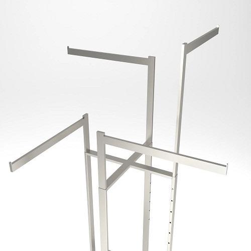 Econoco K80-SC 4-Way High Capacity Garment Rack with Straight Arms