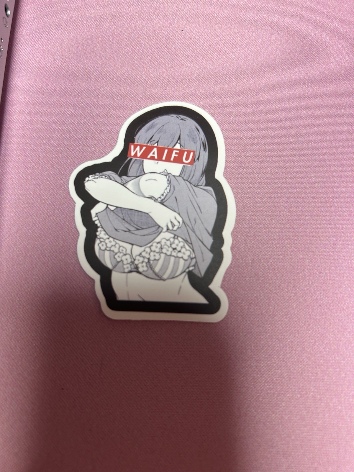 black and white waifu lewd stickers #15