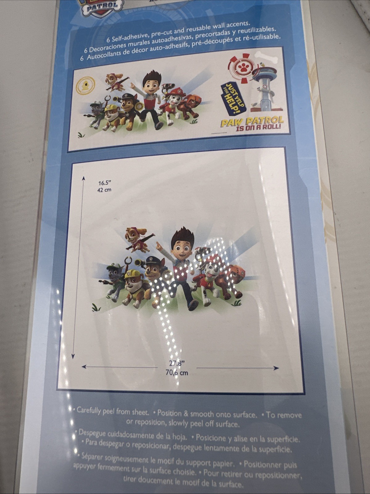 2 Packs New & Sealed Paw Patrol Wall Decals 37 2015 & 6 2014 Peel And Stick