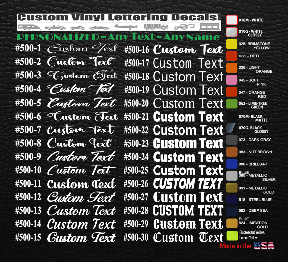 Custom Text Vinyl Lettering Stickers Decal Personalized Any Text – Name #501