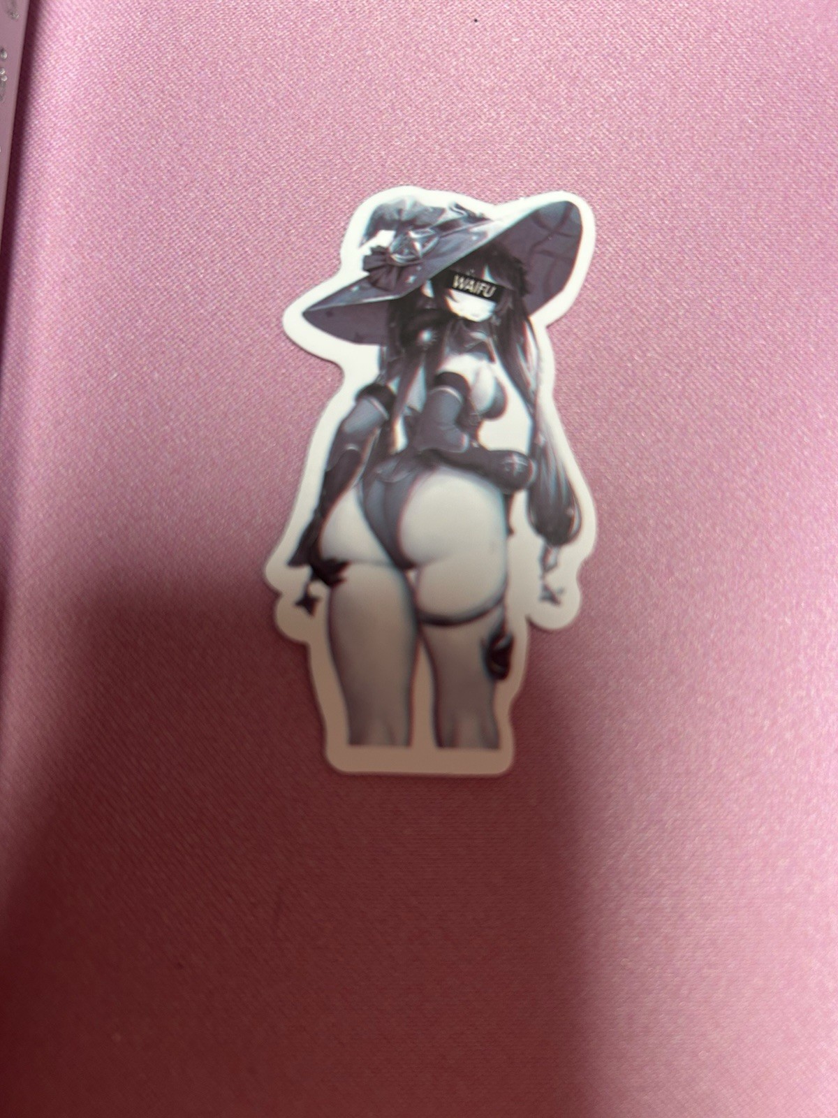 black and white waifu lewd fantasy girl sticker #16