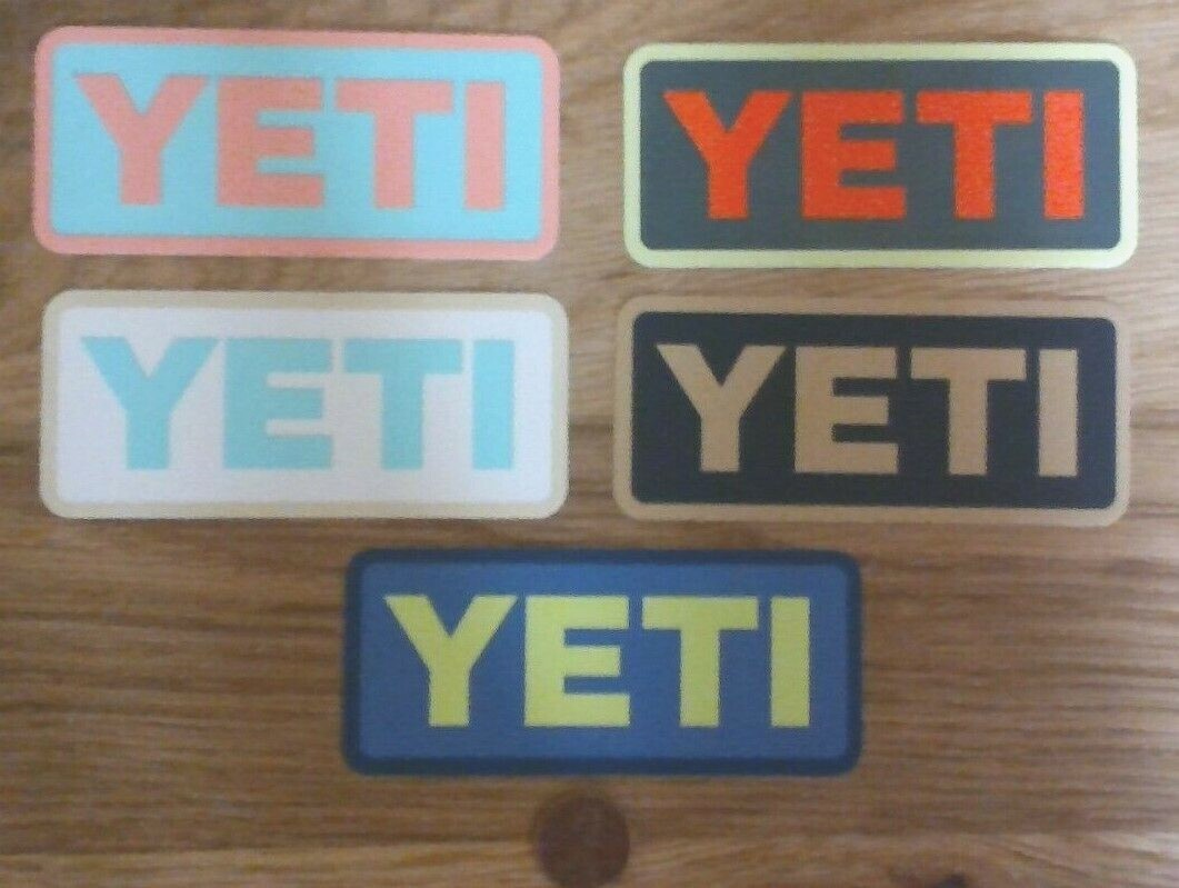 YETI Sticker DECAL Camp HIKE Fish OUTDOOR Laptop BOTTLE Black BLUE Green TAN
