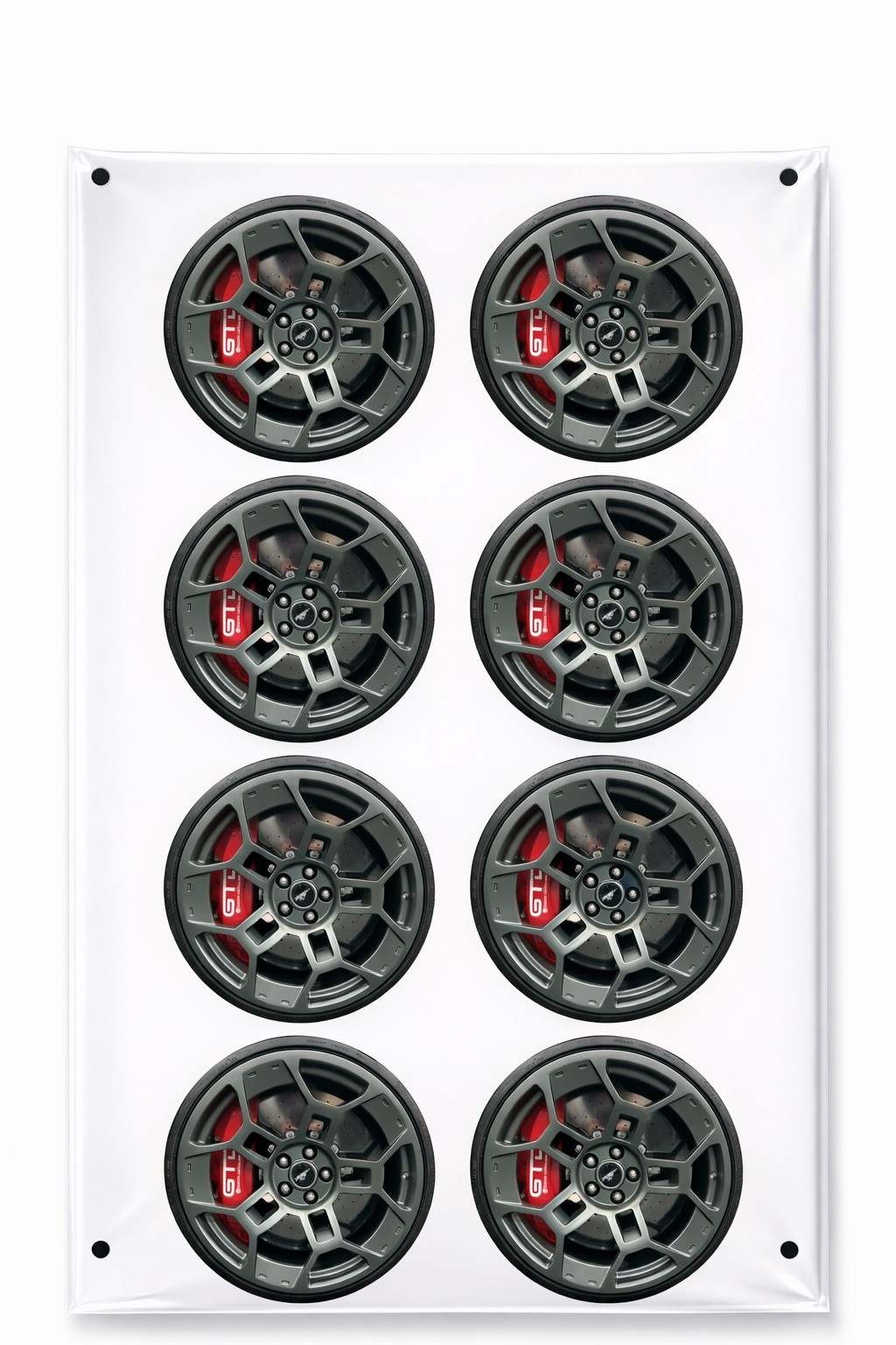 Ford GT Rim Stickers Set of 8 Wheel Rim Decals for Car Bumper Sticker, Laptop
